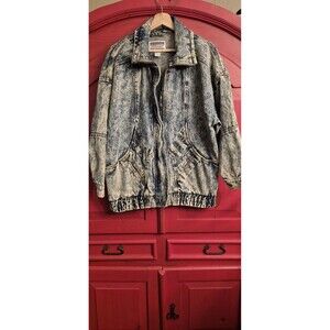Vtg Stefano Large International Sportswear Acid Wash Denim Jacket  Awesome RARE
